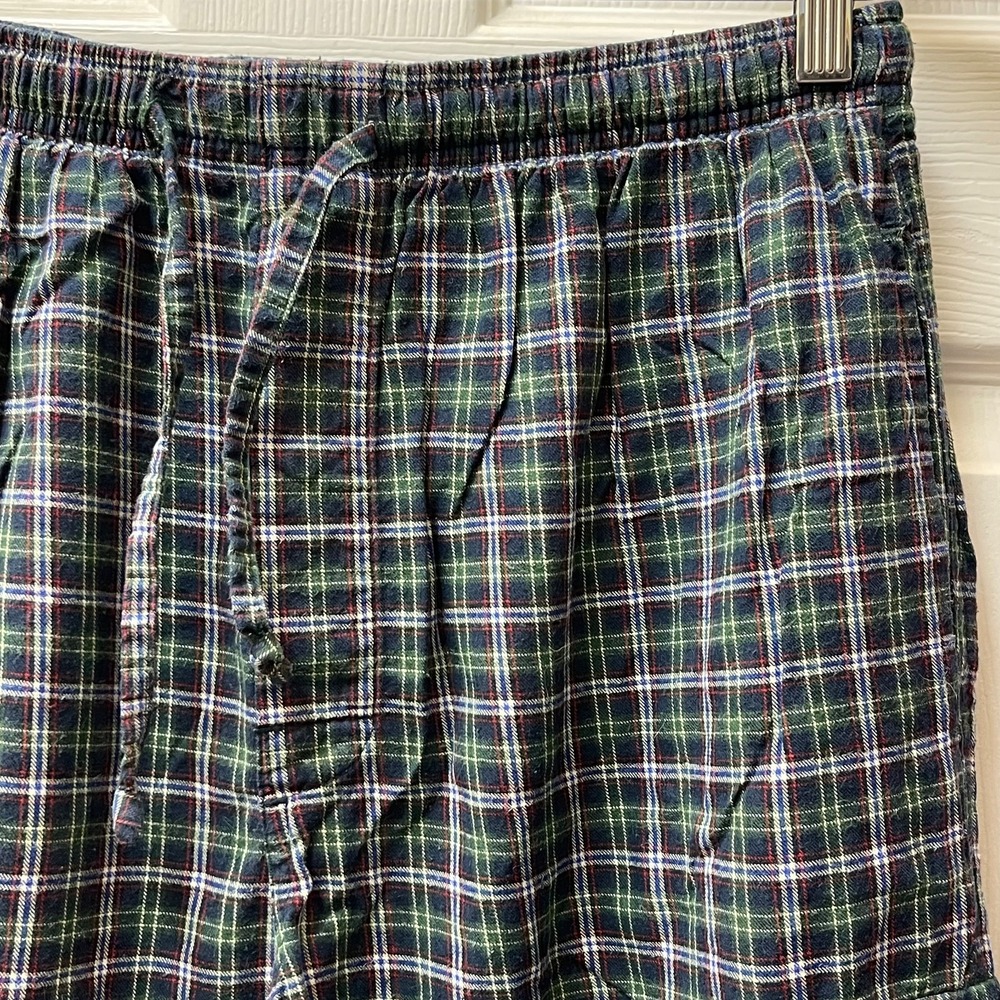 Vintage Y2K Gap Cargo Multi pocket Gray Plaid Flannel Pants size Medium‎ NWOT